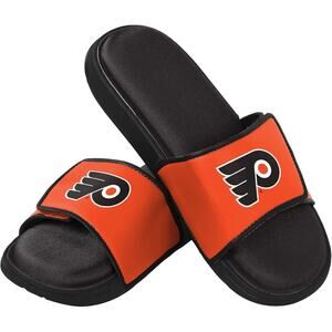 Philadelphia Flyers FOCO Slide Sandals Mens L 11-12 NHL Shower Shoes NEW